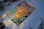 Тигр — огонь: железнодорожники из Белогорска поздравили коллег и пассажиров яркой ледовой открыткой