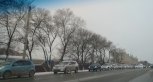 Из-за снега и гололедицы на магистральных улицах Благовещенска образовались пробки