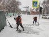 В Благовещенске техника вышла убирать последствия мартовского снегопада