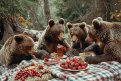 Семейка медведей решила устроить пикник у села Николаевка. Фото: freepik.com