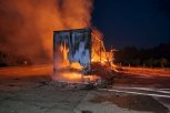 В Приамурье на федеральной трассе загорелся полуприцеп под тентом