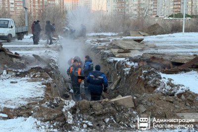 Порыв на сетях в микрорайоне Благовещенска оставил без тепла пять домов и детсад