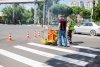 В Благовещенске на одном из перекрестков появилась «зебра» из термопластика