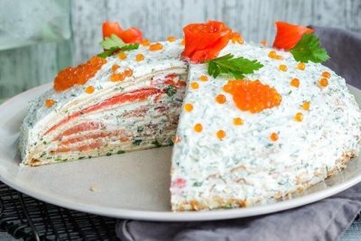 Блины: пирог с лососем, шоколадный торт, с маком, блины-чебуреки, шахматный террин