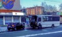 Пассажирский автобус загорелся на остановке Благовещенска