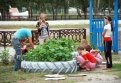 В Черняеве на школьном дворе разбили настоящий сад и создали дендрарий с сухой речкой.