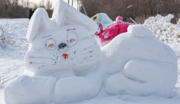 Мама семерых детей построила в амурской глубинке сказочный снежный городок