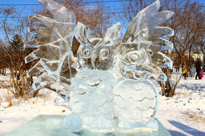 Ледяная фигура на Новый год в Благовещенске