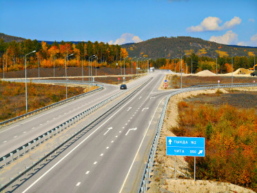 Участок федеральной трассы  М-58 "АМУР" недалеко от посёлка Б-Невер