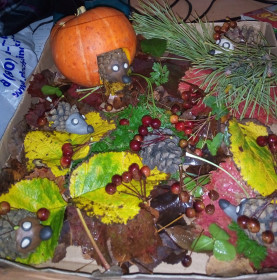 Ежи на полянке.