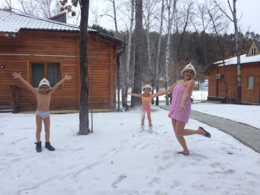 После баньки на снежок:)