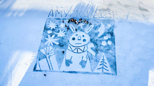 Снежный заяц на той самой Хомутине