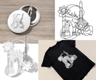 Принт с достопремечательностями