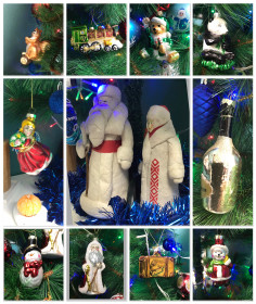 Новый год и ретро Дед Мороз и Снегурочка