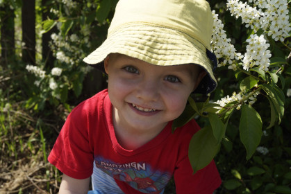 Черемуха и сыночек в гостях у бабушки