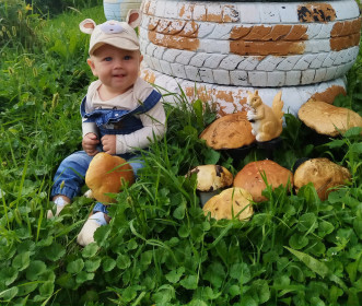 Белые и маленький грибник,  п. Иса