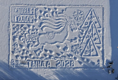 Новогодняя ледовая открытка из Тынды