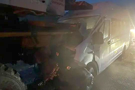 столкновение газели и автокрана под свободным