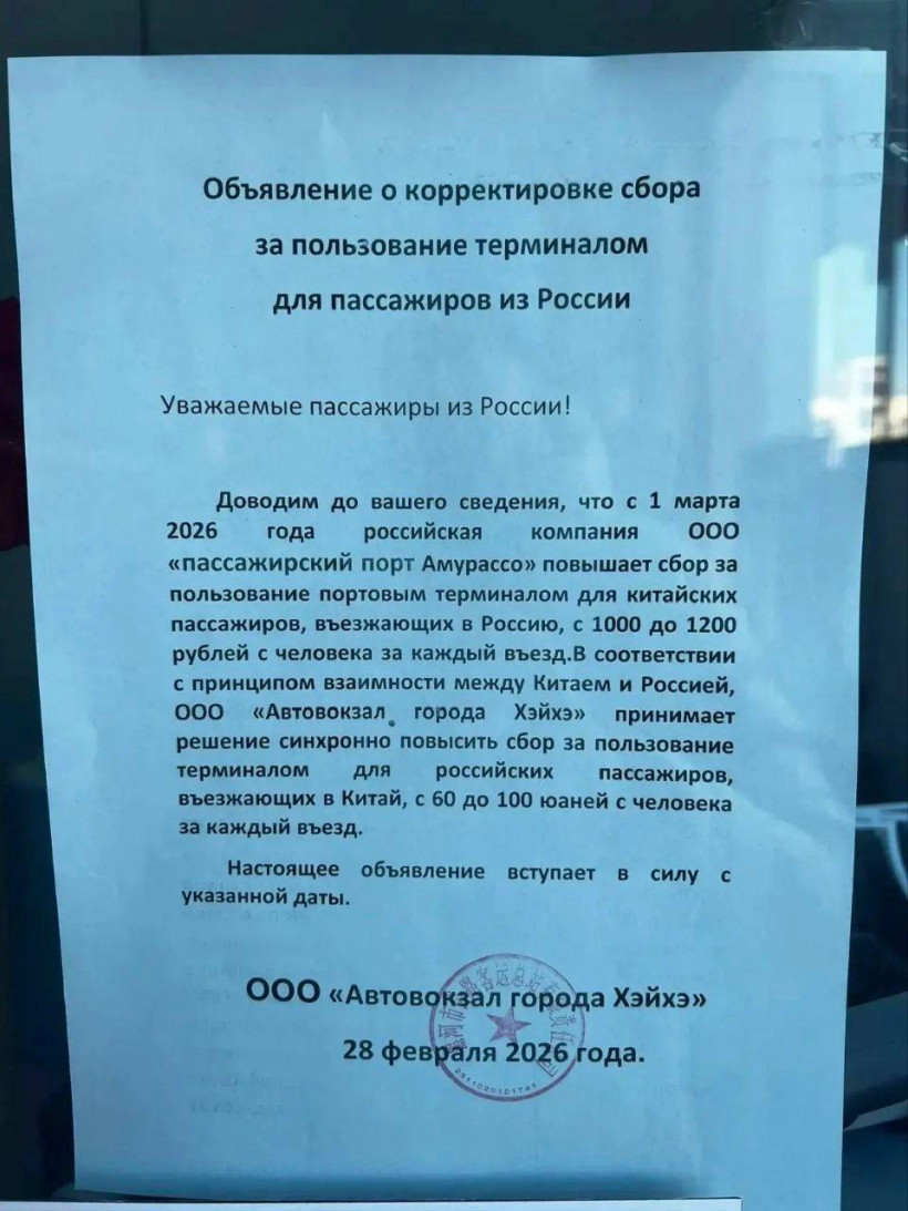 портовый сбор въезд китай хэйхэ